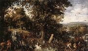 BRUEGHEL, Jan the Elder Garden of Eden 1612 Oil on copper oil painting artist